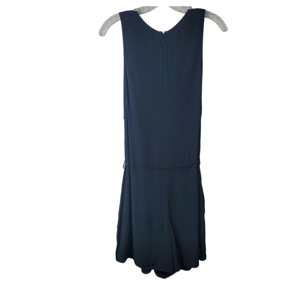 Aritzia Wilfred Black Tie Waist Sleeveless Crepe Jumpsuit Romper Medium - Picture 2 of 10